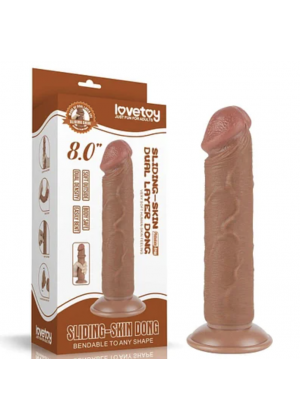 Реалистичный фаллоимитатор Sliding-Skin Dual Layer Dong 8", 20 см.